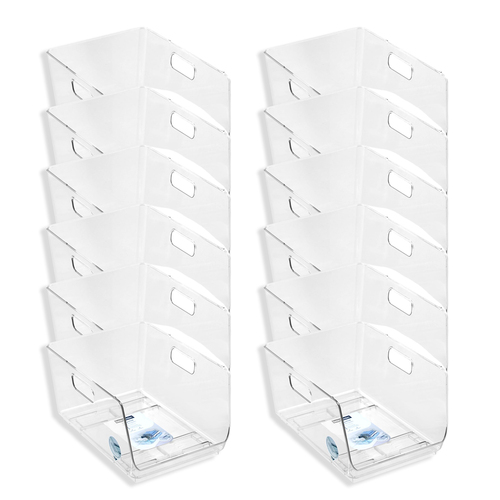 12PK Boxsweden Crystal Stacking Bin Storage 30x22cm - Clear