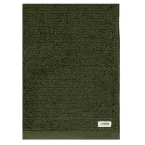Esprit 600GSM Porto Ribbed Combed Cotton Bath Towel 68x137cm Olive Khaki Green