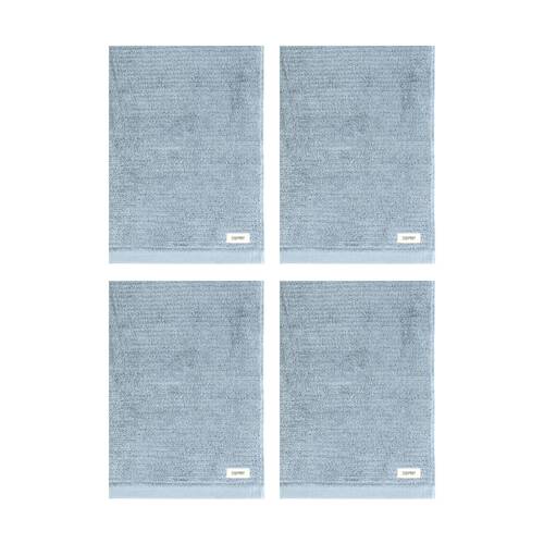 4PK Esprit 600GSM Porto Ribbed Combed Cotton Bath Towel 68x137cm Chambray Blue