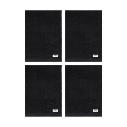 4PK Esprit 600GSM Porto Ribbed Combed Cotton Bath Towel 68x137cm Onyx Black
