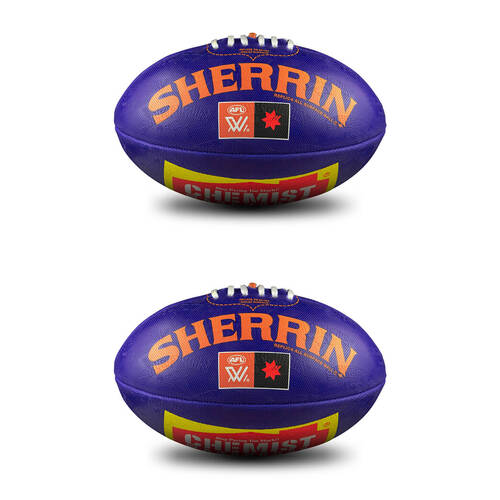 2PK Sherrin AFLW Replica All Surface Synthetic Rubber Football Size 4 Purple