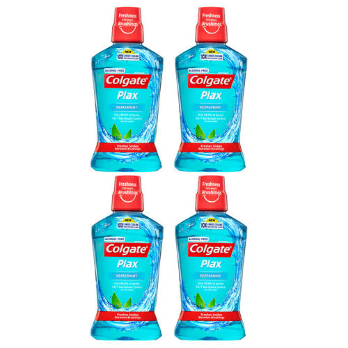 4PK 500ml Colgate Plax Mouthwash - Peppermint