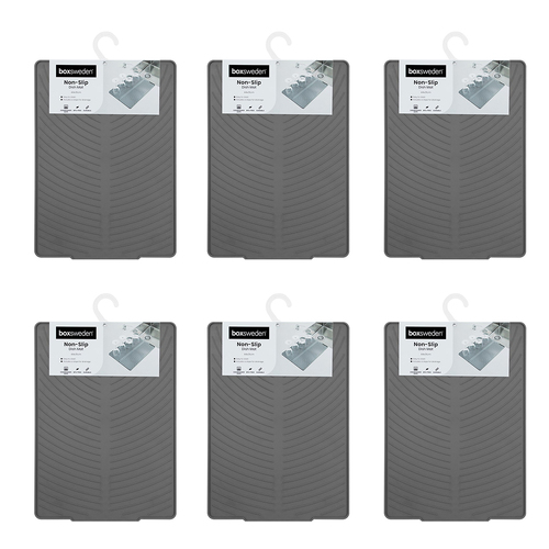 6PK Boxsweden 44x31cm Dish Mat Plate/Bowl Dryer Non-Slip - Grey