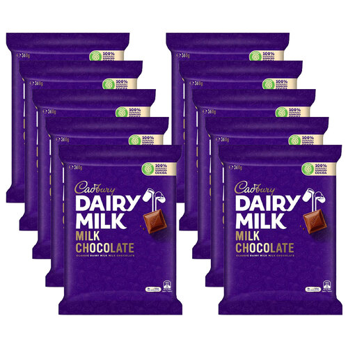10pc Cadbury Dairy Milk Block 360g Chocolate Confectionery