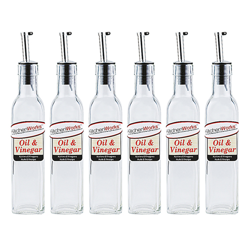 6PK Kitchenworks Medium Oil/Vinegar Bottle Kitchen Accessories 250ml