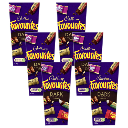 6PK Cadbury Favourites Dark 352g Chocolate Confectionery