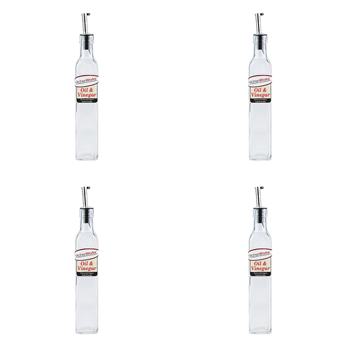 4PK Kitchenworks Large Oil/Vinegar Bottle Kitchen Accessories 500ml
