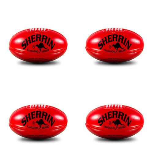 4PK Sherrin Soft Foam Mini AFL Indoor Recreational Play Replica Football Red