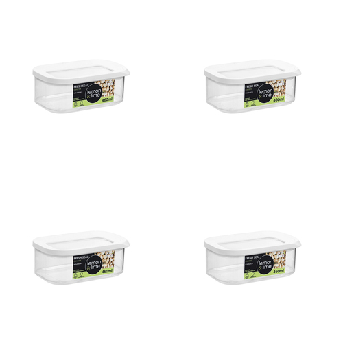 24PK Lemon & Lime 460ML Fresh Seal Canister Food Storage - White