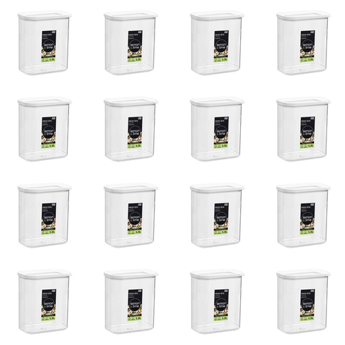16PK Lemon & Lime 1.5L/17cm Fresh Seal Canister - White