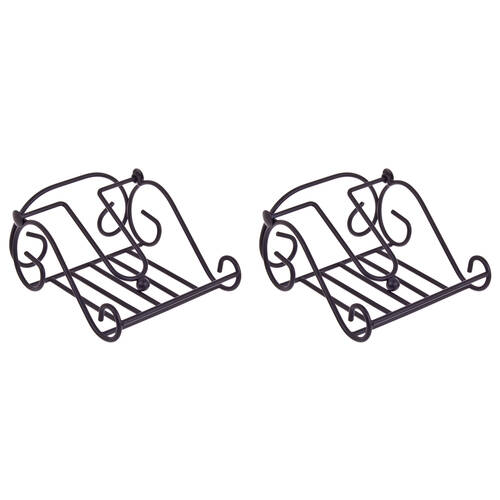 2PK Entree Kitchen Stylish Scroll Napkin Holder Serviette Dispenser Black