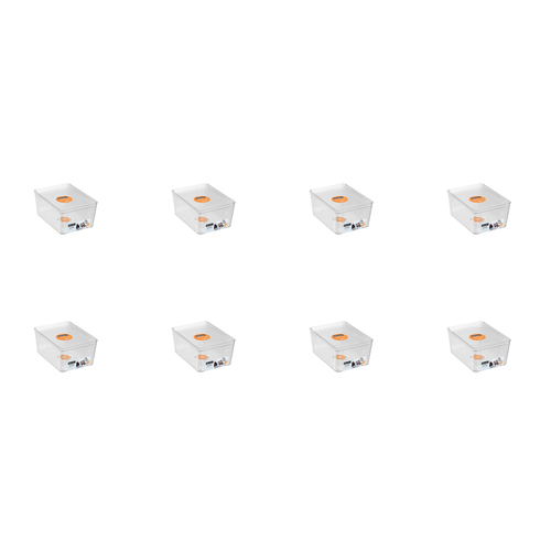 8PK Boxsweden Crystal Tidy Box Container w/ Lid 1.5L/17.5cm - Clear