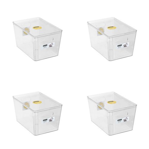 4PK Boxsweden Crystal Tidy Box Container w/ Lid 5.6L/26cm - Clear