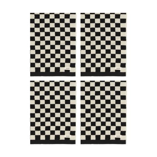 4PK Esprit 800GSM Zenith Bathroom Cotton Bath Mat Checkered Onyx Black