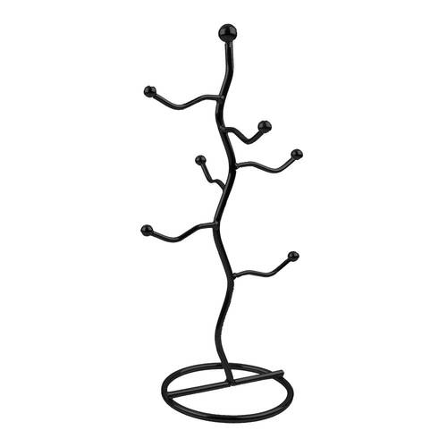 Entrée Wiggly Mug Tree Cup Storage Holder Stand - Black