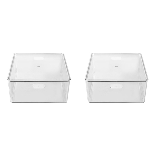 2PK Boxsweden Crystal Tidy Box Container w/ Lid 24L/54cm - Clear