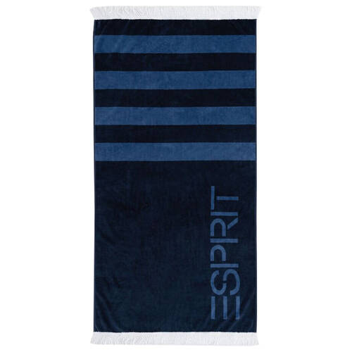 Esprit Horizon Cotton Beach Towel 400gsm 80cm x 160cm Black Stripes