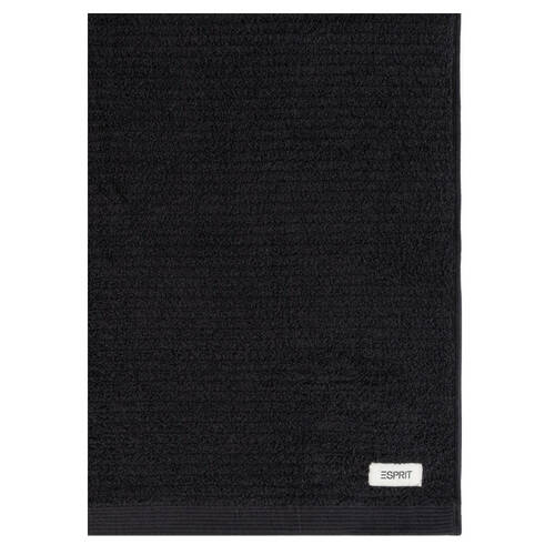 Esprit 600GSM Porto Cotton Ribbed Bath Sheet 74x168cm Onyx Black