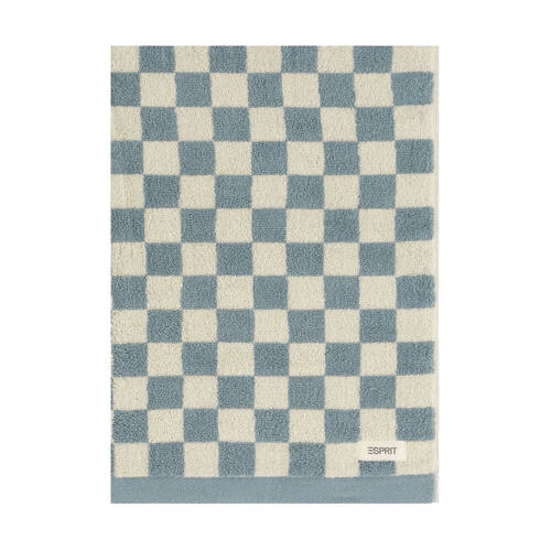 Esprit 550GSM Zenith Bathroom Cotton Bath Sheet Checkered Chambray Blue