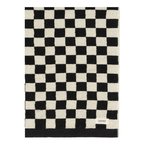 Esprit 550GSM Zenith Bathroom Cotton Bath Sheet Checkered Onyx Black