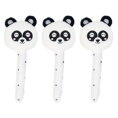 3PK Annabel Trends Mini Hand Rattle Baby Toy 14cm - Panda