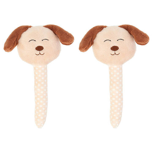 2PK Annabel Trends Mini Hand Rattle Baby Toy 14cm - Puppy