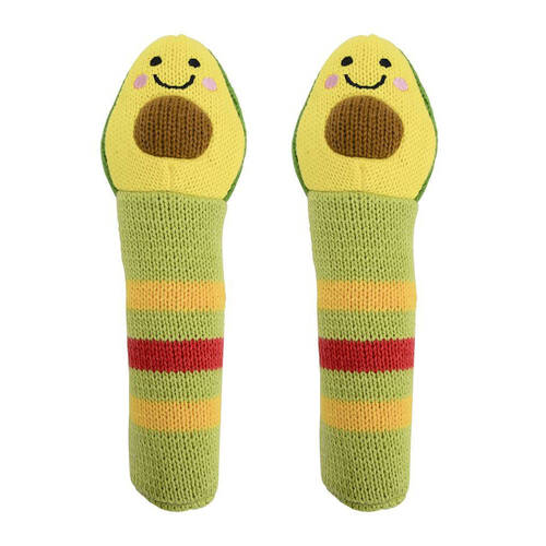 2PK Annabel Trends Knit Hand Rattle Baby Toy 18.5cm - Avocado