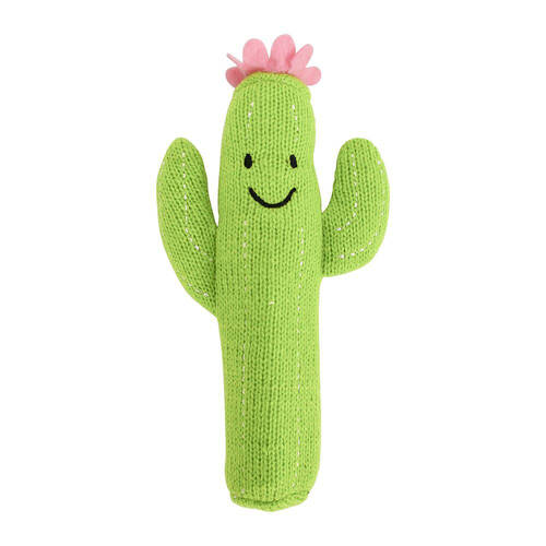 Annabel Trends Baby Hand Rattle Knit Sensory Play Toy 18.5cm Cactus
