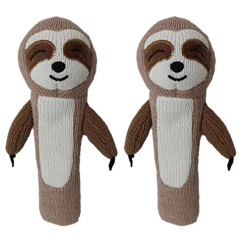2PK Annabel Trends Knit Hand Rattle Baby Toy 18.5cm - Sloth
