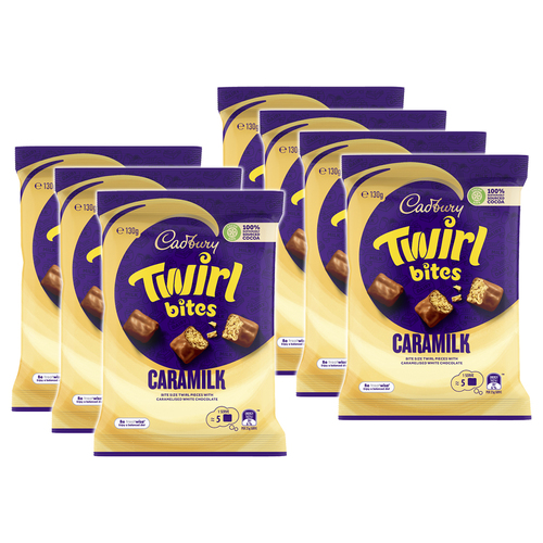 7PK Cadbury Twirl Bites Caramilk Chocolate Snacks Bag 130g