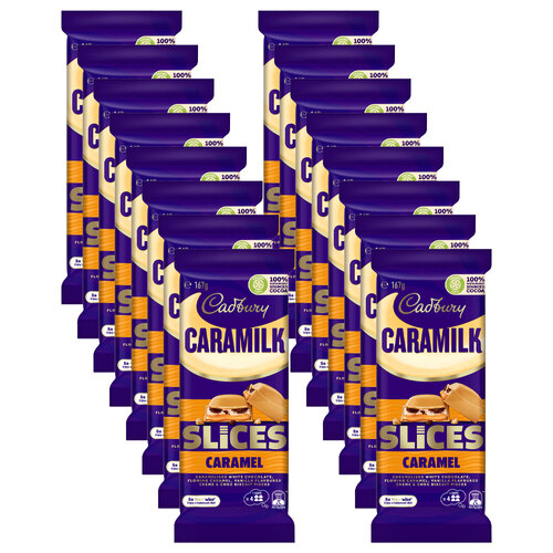 16pc Cadbury Dairy Milk Caramilk Slice 165g Chocolate Confectionery