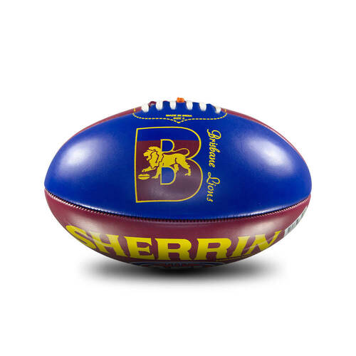Sherrin PVC AFL Team Logo Football - Brisbane Lions Size 2 Maroon & Navy