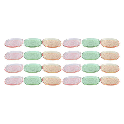 24PK Lemon & Lime Moroccan Deco Dinner Plate 25cm Amber/Green/Pink Assorted 