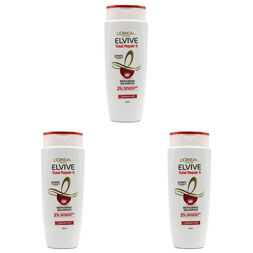 3PK Loreal 700ml Shampoo Repairing Total Repair 5 Damaged Hair