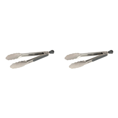 2PK Wiltshire Soft Grip Stainless Steel Kitchen Tongs 22.8cm