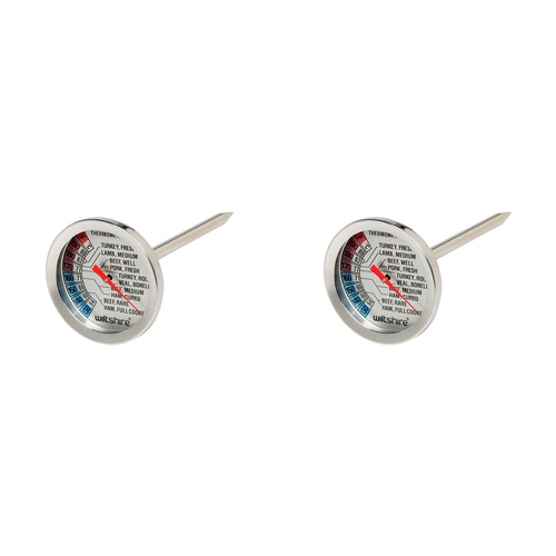 2PK Wiltshire Stainless Steel 5cm Dial Meat Thermometer