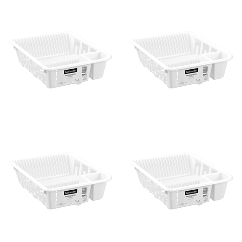 4PK Boxsweden 45.5cm Heavy Duty Dish Rack Kitchen Organiser - White