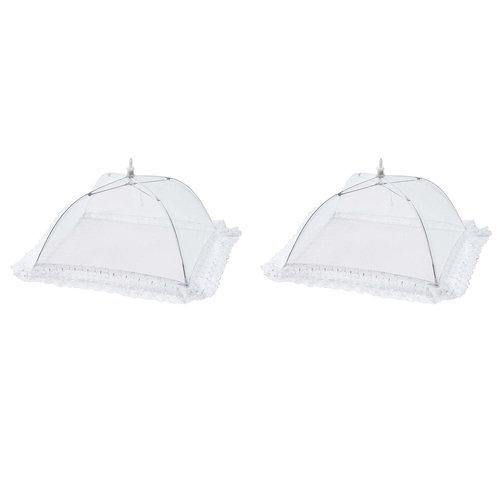 2PK Wiltshire Nylon Lace Trim Food Cover Protector 33x33cm