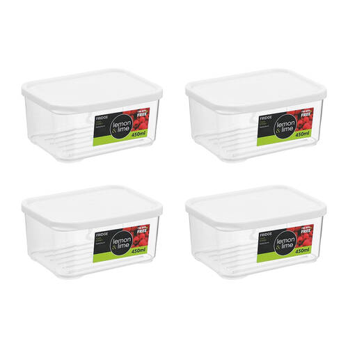 48PK Lemon & Lime Fridge Food Storer Container 450ml 9x5.6x12cm