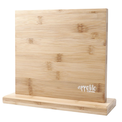 Appetito Double Sided Magnetic Knife Block/Holder Bamboo