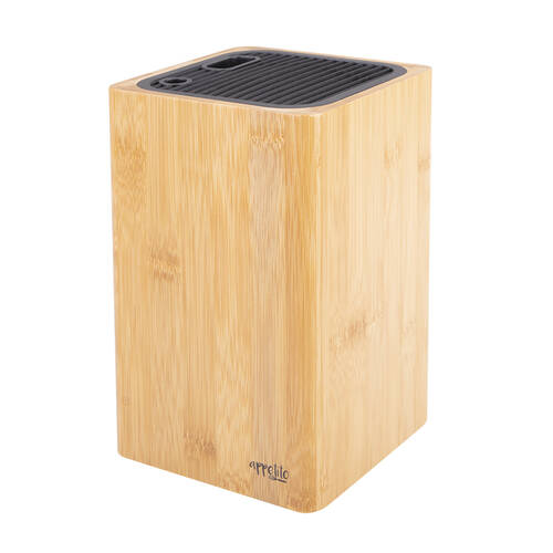 Appetito Square Universal Knife Storage Block 14.1x14.1x23.5cm Bamboo Wood