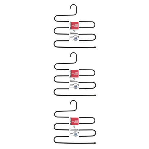 3PK Boxsweden 5 Tier Metal Space Saving Hangers Asst