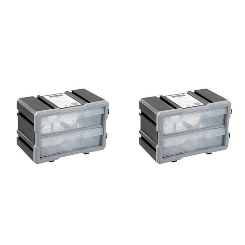 2PK Boxsweden Garaz 2-Drawer Storage Organiser 29.5x19.5cm - Grey