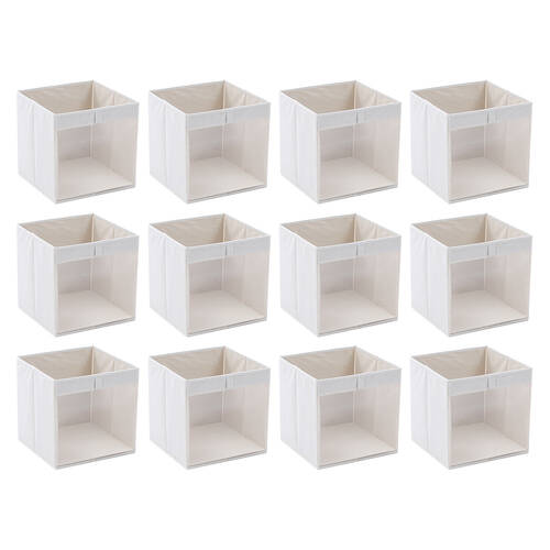 12PK Boxsweden Kloset Linen Foldable Wardrobe Organising Storage Cube 30x30x30cm