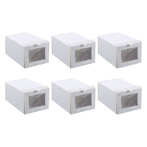 6PK Boxsweden Kloset Linen Foldable Shoe Box 38x25x20cm