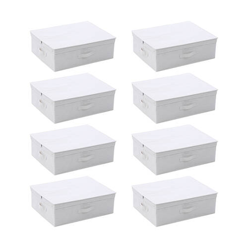 8PK Boxsweden Kloset Linen Storage Underbed Box with Lid 55x44x18cm