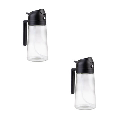 2PK Appetito Dual Function Oil Sprayer & Pourer Dispenser Kitchen Gadget - Black