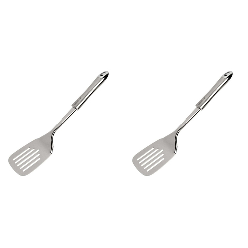 2PK Wiltshire Industrial Kitchen Utensil Stainless Steel Slotted Turner