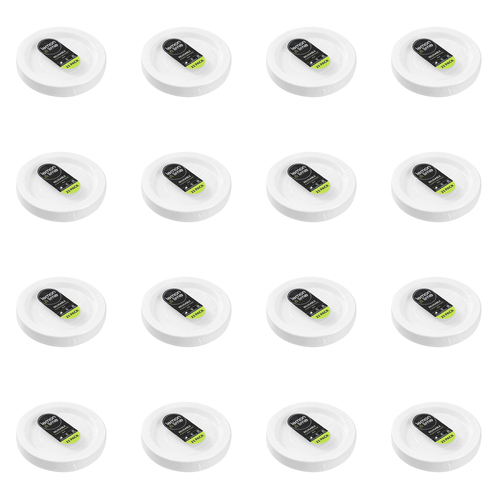 400pc Lemon & Lime Reusable Plastic Side Plate Round 18cm - White