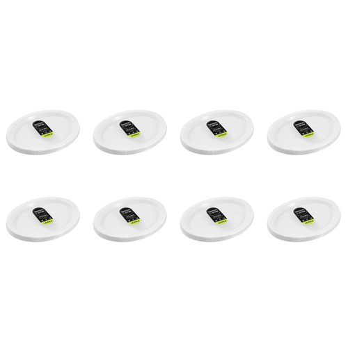 160pc Lemon & Lime Reusable Plastic Oval Plate 31x24.5cm - White